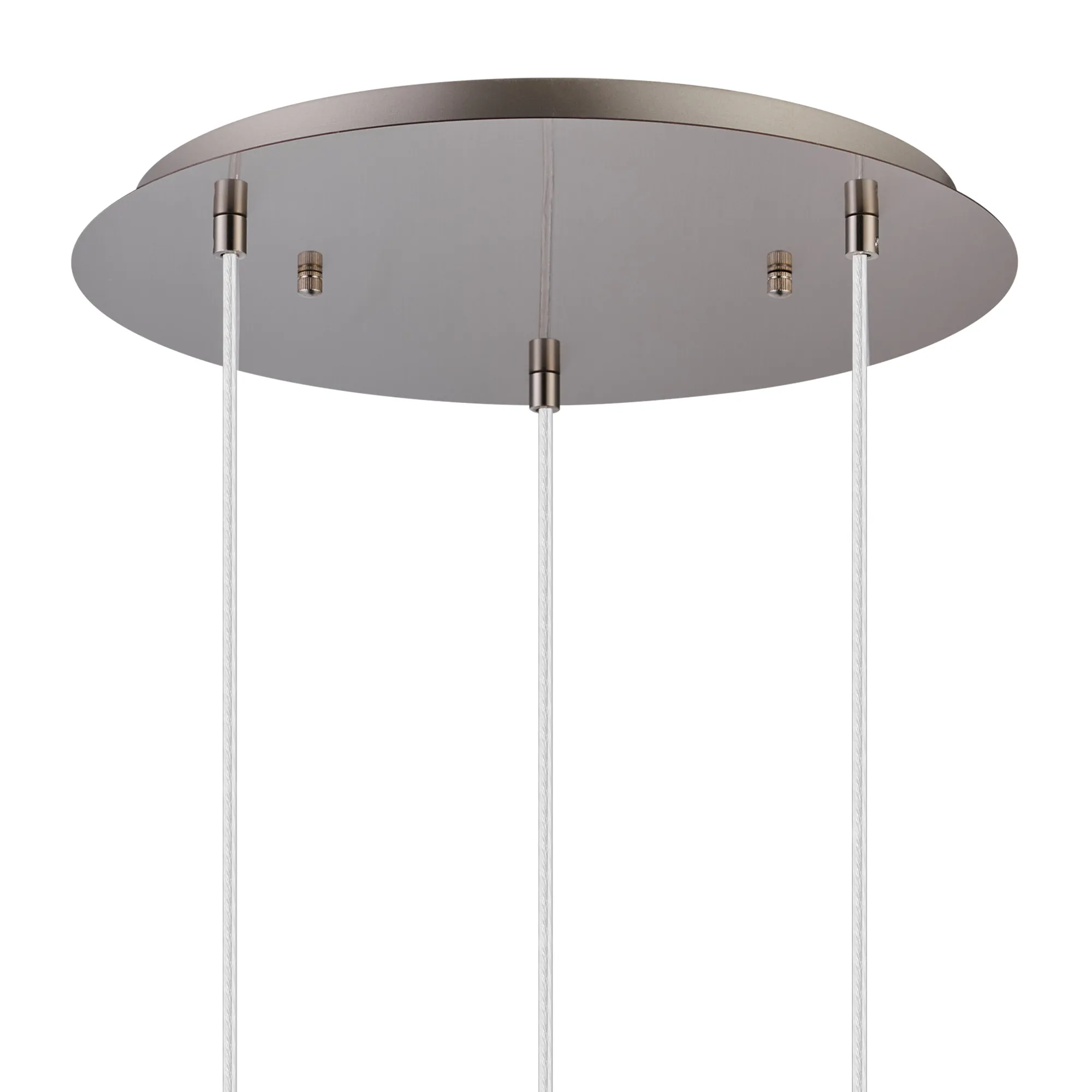 Lori 40cm Round Pendant, 3 Light Adjustable E27, Satin Nickel/Clear Wine Shades DK1370  Deco Lori Satin Nickel
